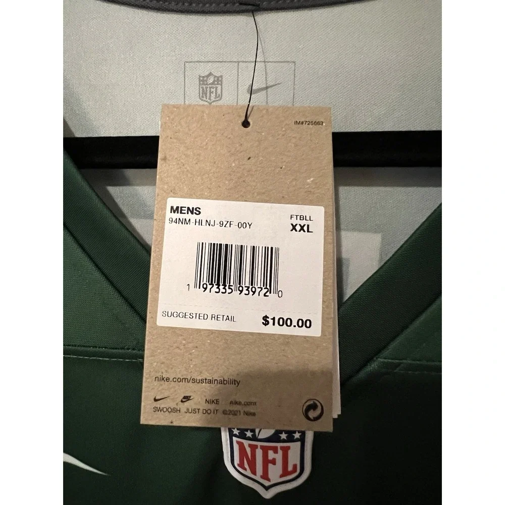 NFL Nike Jersey New York Jets Aaron Rodgers Licensed NWT Green XXL Mens Green